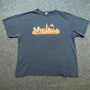 Harley Davidson T Shirt 2XL Mens Blue Biker Distressed Empire NYC Graphic Tee